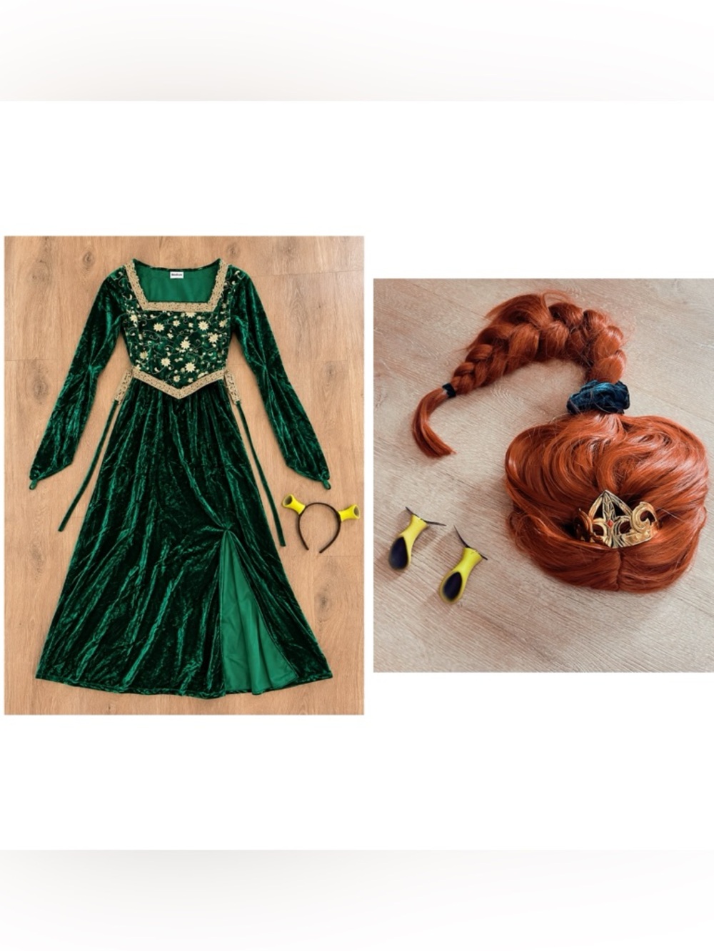 💚 Princess Fiona Costume Set – Shrek – Size Medium + TWO Ear Options! 💚